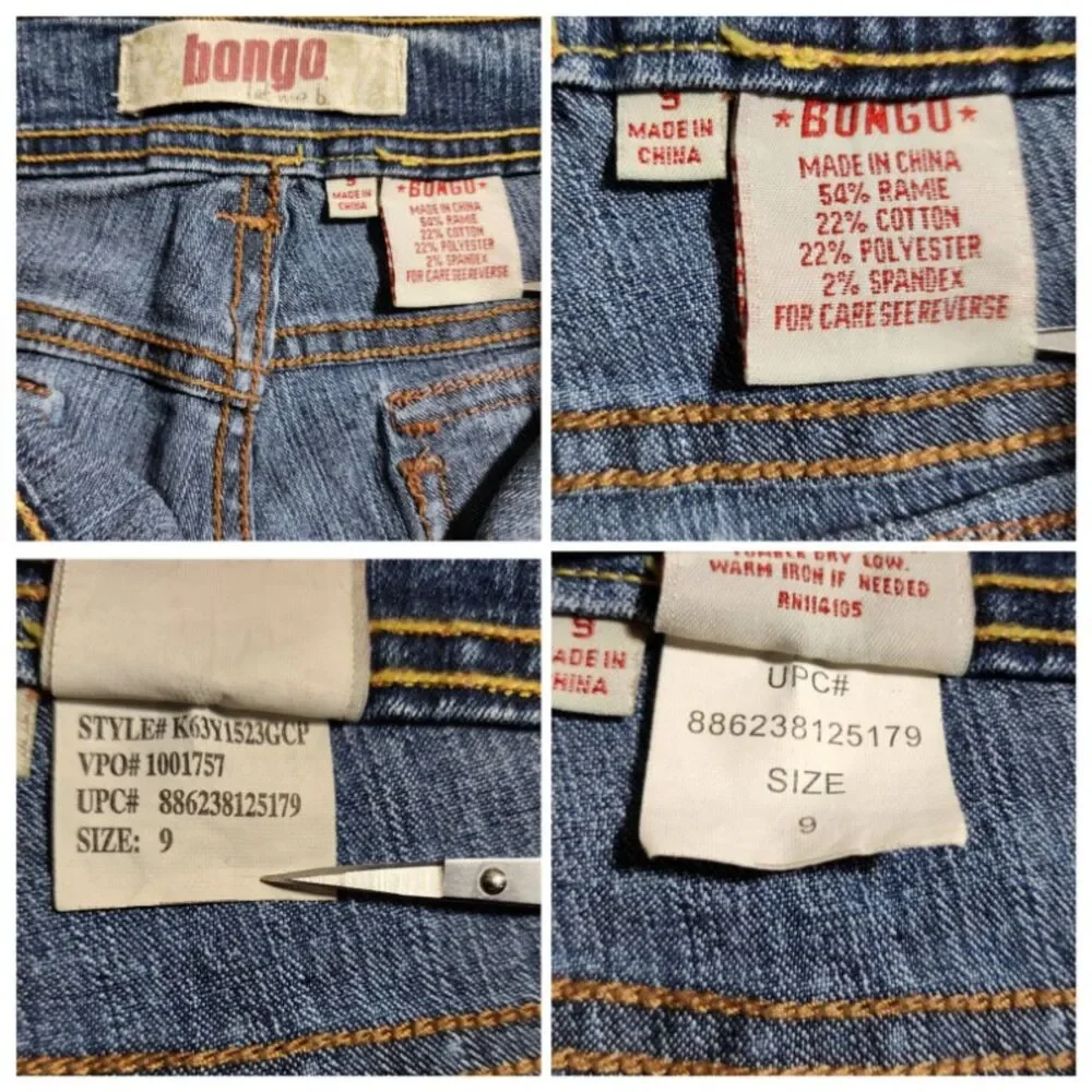 Bongo Vintage 2000s Low Rise Cargo Flap Pocket Denim Shorts Size 9 (8